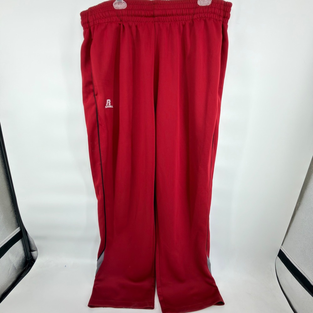 Russell Athletic Track Pants Mens XXL Red Dri-Power Elastic Waist Sporty
